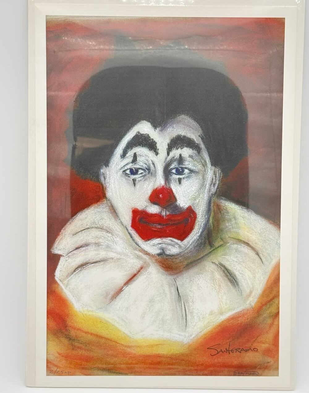 James Santeramo Clown Serigraph 2/25 AP Signed Limited Edition Rare Print